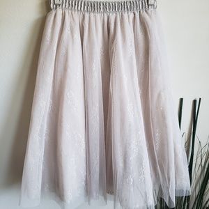 Francesca Alya | Blush tulle midi swing skirt
